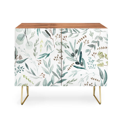 Anis Illustration Botanical Eucalyptus Leaves Credenza