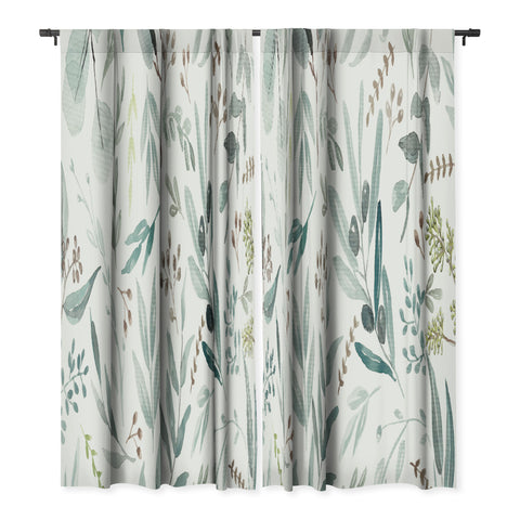 Anis Illustration Botanical Eucalyptus Leaves Blackout Non Repeat