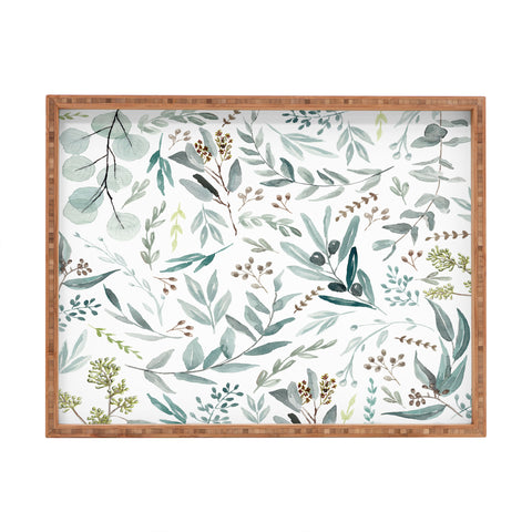 Anis Illustration Botanical Eucalyptus Leaves Rectangular Tray