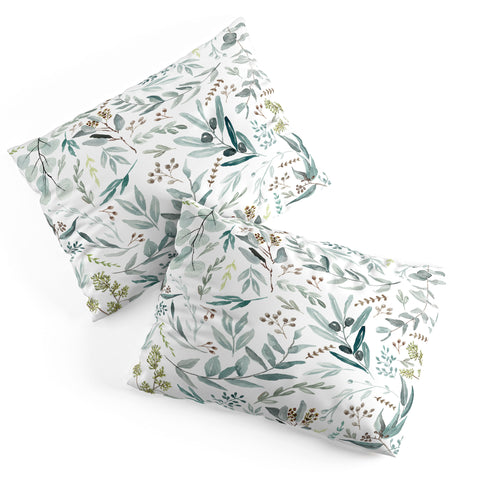 Anis Illustration Botanical Eucalyptus Leaves Pillow Shams