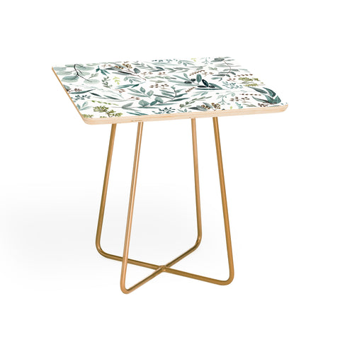 Anis Illustration Botanical Eucalyptus Leaves Side Table