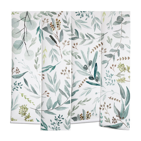 Anis Illustration Botanical Eucalyptus Leaves Wall Mural