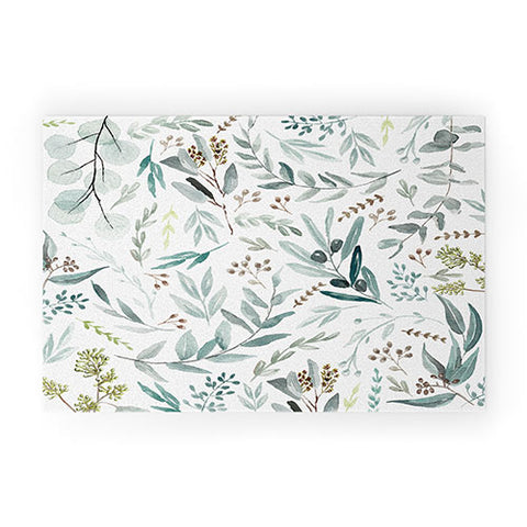 Anis Illustration Botanical Eucalyptus Leaves Welcome Mat