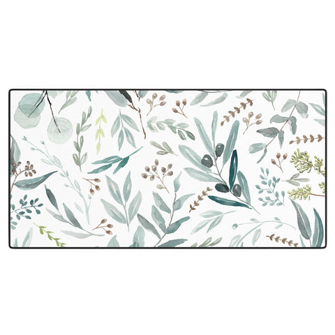Anis Illustration Botanical Eucalyptus Leaves Desk Mat