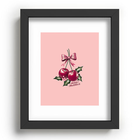 Anis Illustration Cherry Christmas Recessed Framing Rectangle