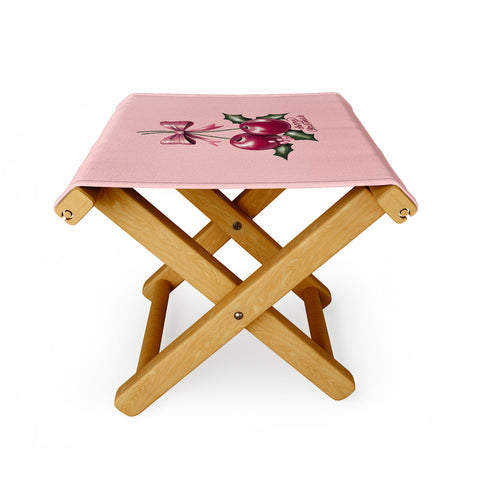 Anis Illustration Cherry Christmas Folding Stool
