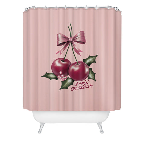 Anis Illustration Cherry Christmas Shower Curtain
