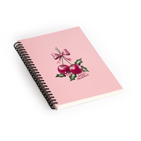 Anis Illustration Cherry Christmas Spiral Notebook