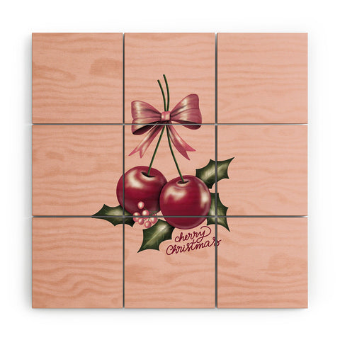 Anis Illustration Cherry Christmas Wood Wall Mural