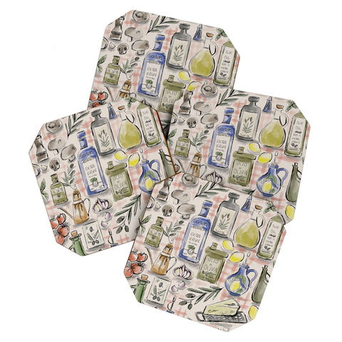 Anis Illustration Cucina Italiana Food Recipe Coaster Set