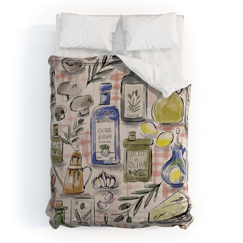 Anis Illustration Cucina Italiana Food Recipe Comforter