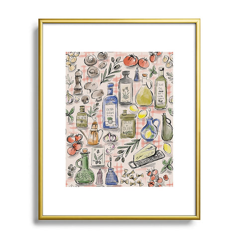 Anis Illustration Cucina Italiana Food Recipe Metal Framed Art Print