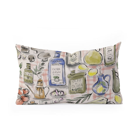 Anis Illustration Cucina Italiana Food Recipe Oblong Throw Pillow