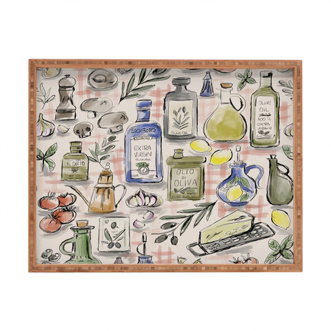 Anis Illustration Cucina Italiana Food Recipe Rectangular Tray