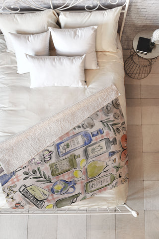 Anis Illustration Cucina Italiana Food Recipe Fleece Throw Blanket