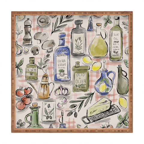 Anis Illustration Cucina Italiana Food Recipe Square Tray