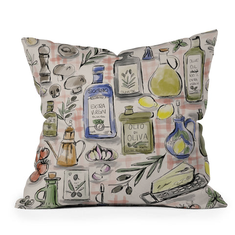 Anis Illustration Cucina Italiana Food Recipe Throw Pillow