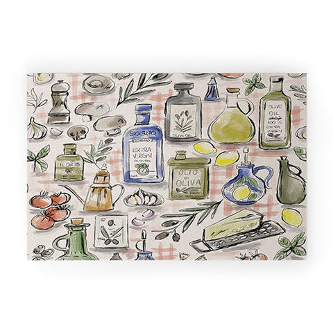 Anis Illustration Cucina Italiana Food Recipe Welcome Mat
