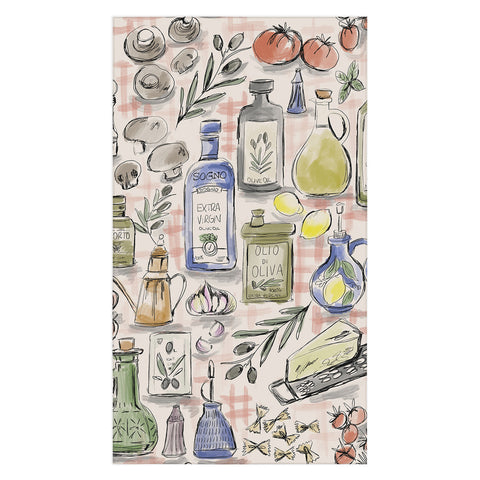 Anis Illustration Cucina Italiana Food Recipe Tablecloth