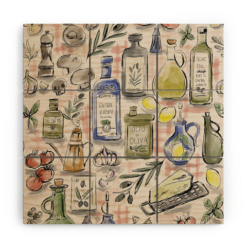 Anis Illustration Cucina Italiana Food Recipe Wood Wall Mural