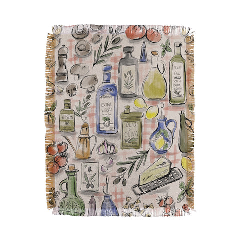 Anis Illustration Cucina Italiana Food Recipe Throw Blanket