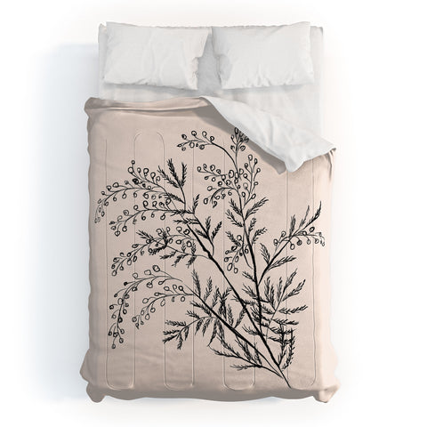 Anis Illustration Minimal Acacia Branch Comforter