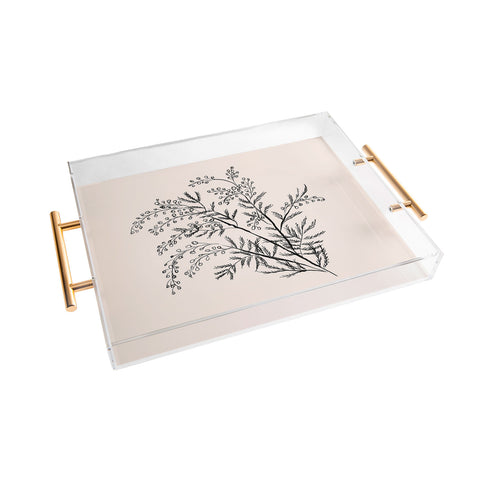 Anis Illustration Minimal Acacia Branch Acrylic Tray
