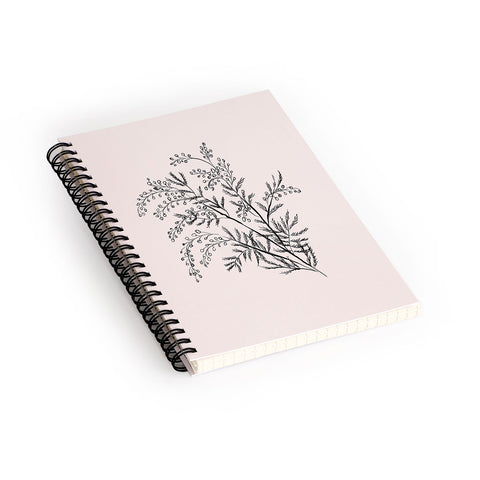 Anis Illustration Minimal Acacia Branch Spiral Notebook