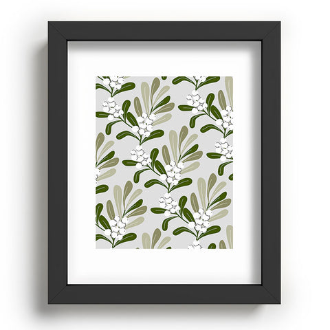 Anis Illustration Mistletoe Pattern Green Recessed Framing Rectangle