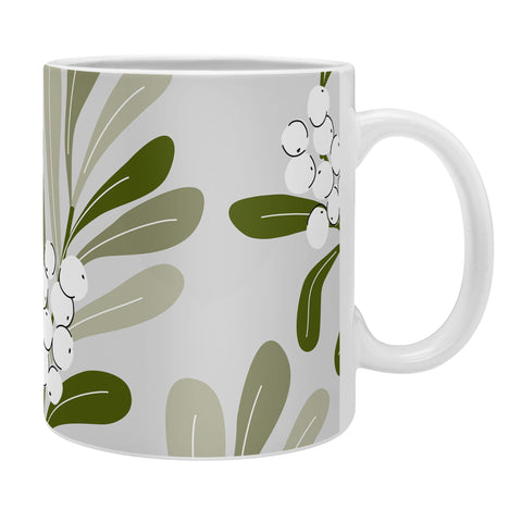 Anis Illustration Mistletoe Pattern Green Coffee Mug