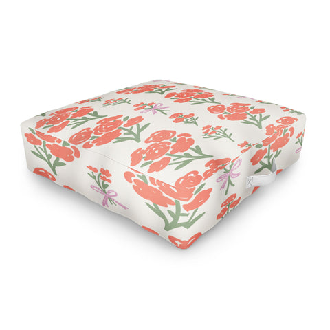 Anis Illustration Preppy Grandmillennial Cute Re Outdoor Floor Cushion