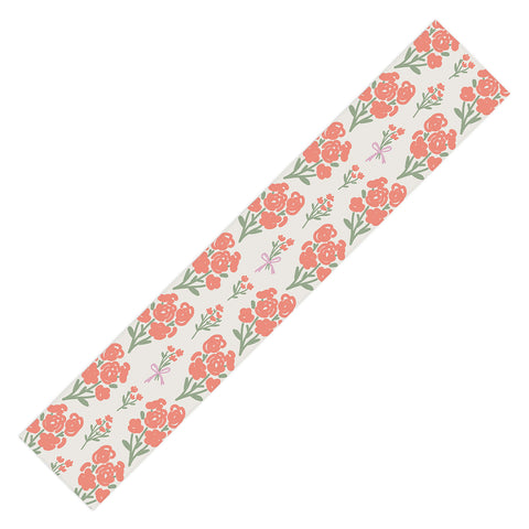 Anis Illustration Preppy Grandmillennial Cute Red Table Runner