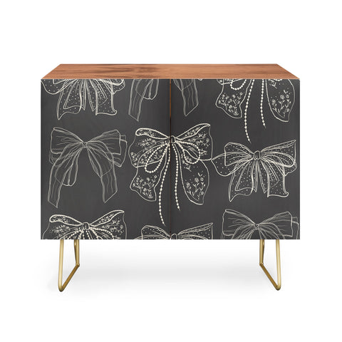 Anis Illustration Romantic Bows Gray Pattern Credenza