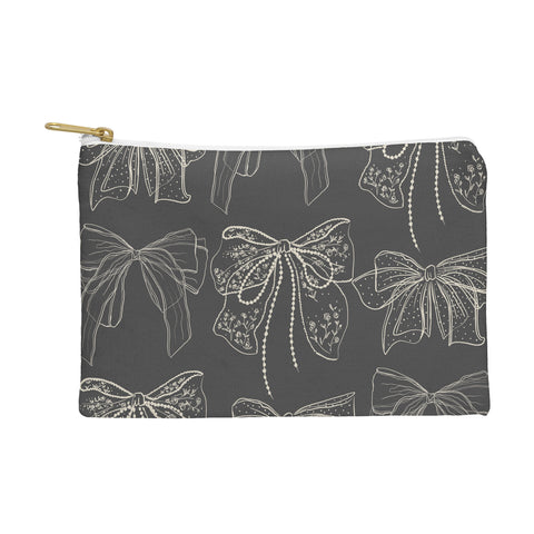 Anis Illustration Romantic Bows Gray Pattern Pouch