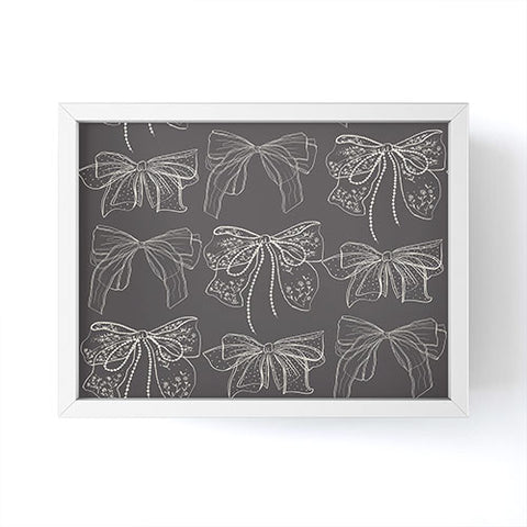 Anis Illustration Romantic Bows Gray Pattern Framed Mini Art Print
