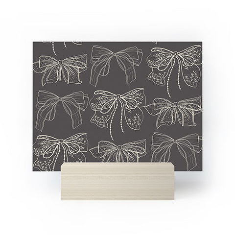 Anis Illustration Romantic Bows Gray Pattern Mini Art Print