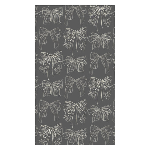 Anis Illustration Romantic Bows Gray Pattern Tablecloth