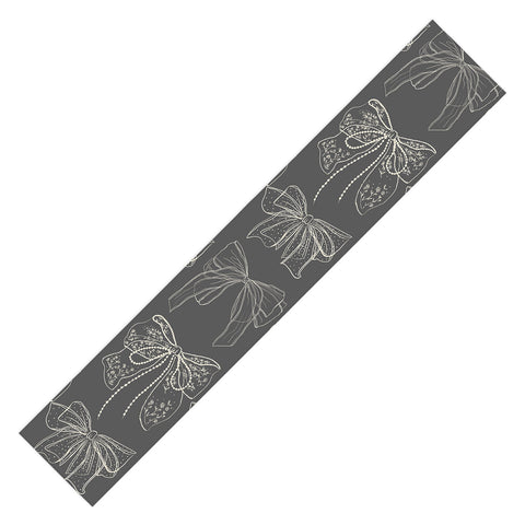 Anis Illustration Romantic Bows Gray Pattern Table Runner
