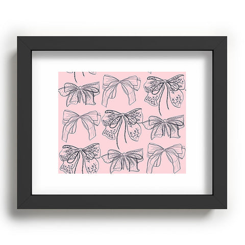 Anis Illustration Romantic Lace Bows Pink Pattern Recessed Framing Rectangle