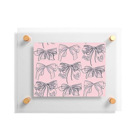 Anis Illustration Romantic Lace Bows Pink Pattern Floating Acrylic Print