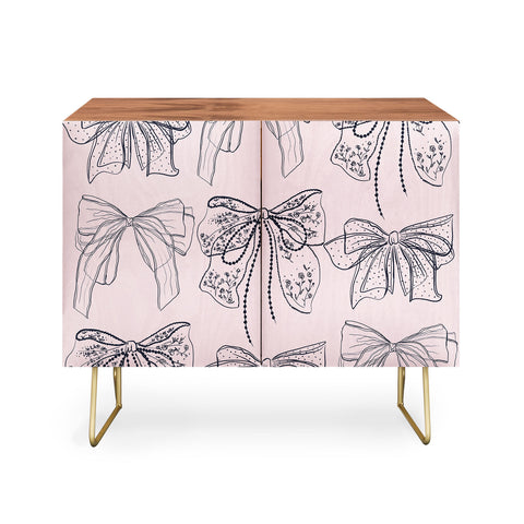 Anis Illustration Romantic Lace Bows Pink Pattern Credenza
