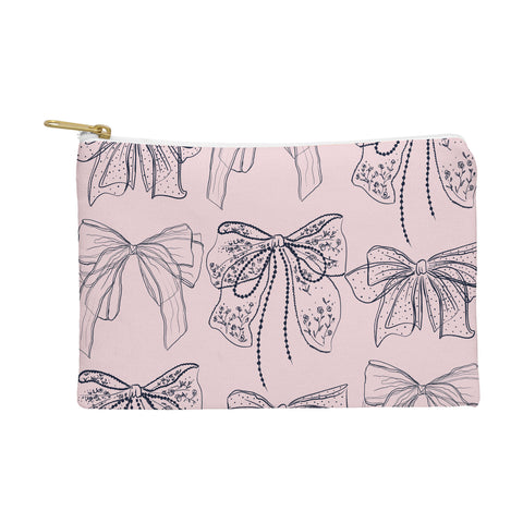 Anis Illustration Romantic Lace Bows Pink Pattern Pouch