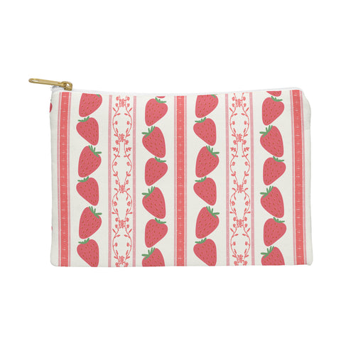 Anis Illustration Strawberries Red Stripes Pouch