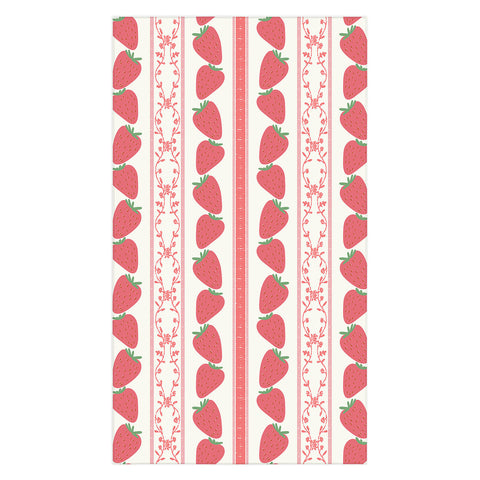 Anis Illustration Strawberries Red Stripes Tablecloth
