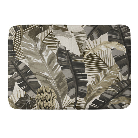 Anis Illustration Tropical Leaves Earth Tones Memory Foam Bath Mat