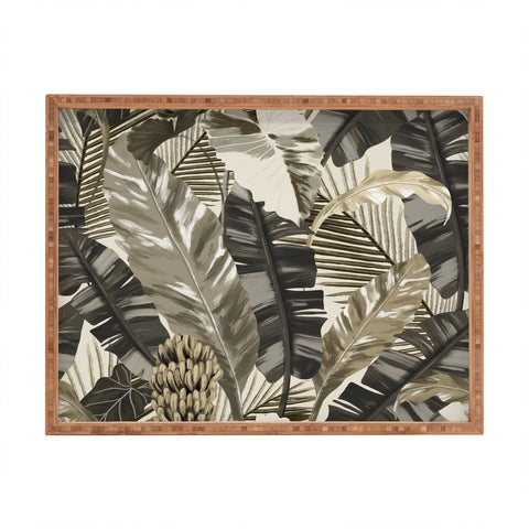 Anis Illustration Tropical Leaves Earth Tones Rectangular Tray