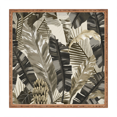 Anis Illustration Tropical Leaves Earth Tones Square Tray