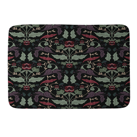 Anis Illustration Tulip Flowers Dark 2 Memory Foam Bath Mat