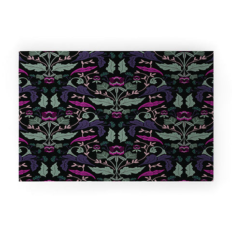 Anis Illustration Tulip Flowers Dark Welcome Mat