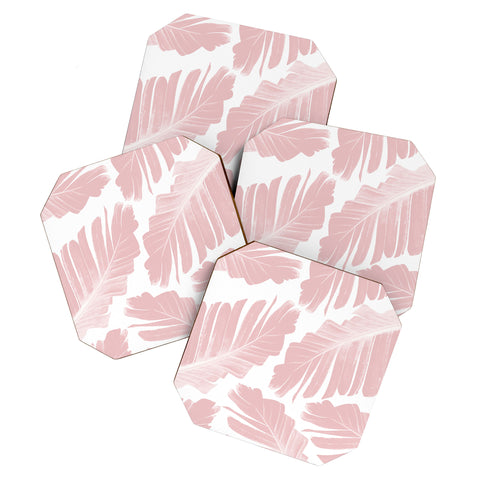Anita's & Bella's Artwork Blush Banana Leaves Dream 11 Coaster Set